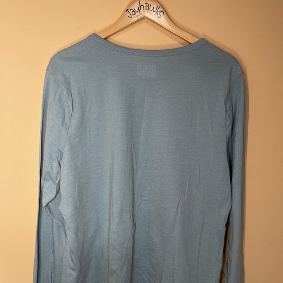 Time & Tru XXXL/3XG Light Blue Long Sleeve Crew Neck Tee Shirt - Picture 6 of 8